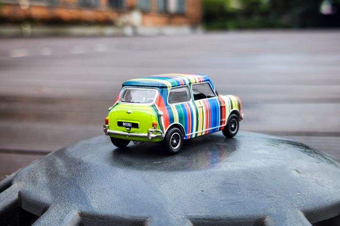 Mini Cooper - Art Car - Coloured stripes