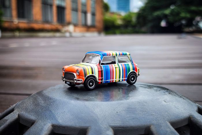 Mini Cooper - Art Car - Coloured stripes